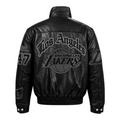 Los Angeles Lakers Puffer Full Leather Jacket Black