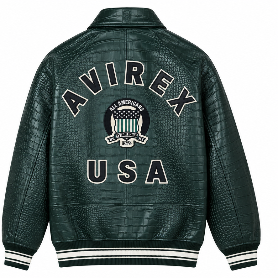 Men's Croc Avirex Icon Leather Jacket 2026 (DLNYC Exclusive)