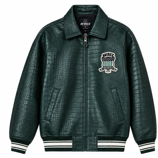 Men's Croc Avirex Icon Leather Jacket 2026 (DLNYC Exclusive)