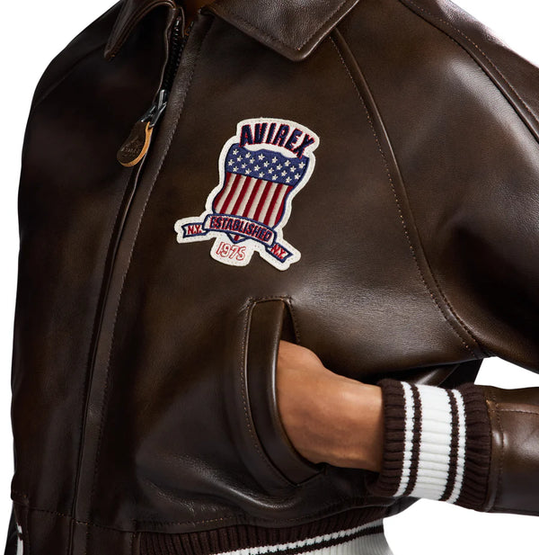 Women's Cropped Avirex Icon Jacket 2026