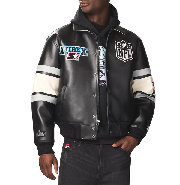 Avirex X Starter Super Bowl LX Leather Jacket