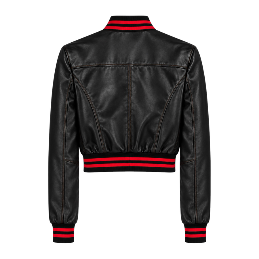 Cropped Leather Baseball