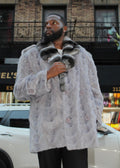 3/4 Grey Section Mink with Chinchilla Collar