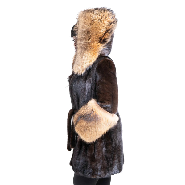 Full Skin Mink with Tanuki Fox Trims