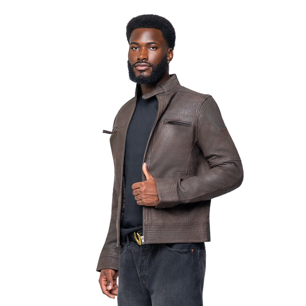 Classic Brown Suede Leather Jacket