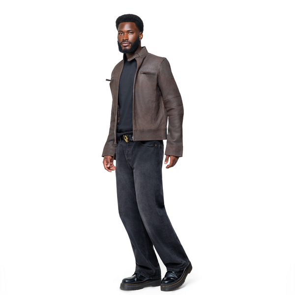 Classic Brown Suede Leather Jacket