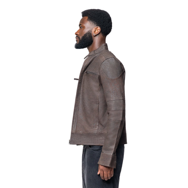 Classic Brown Suede Leather Jacket