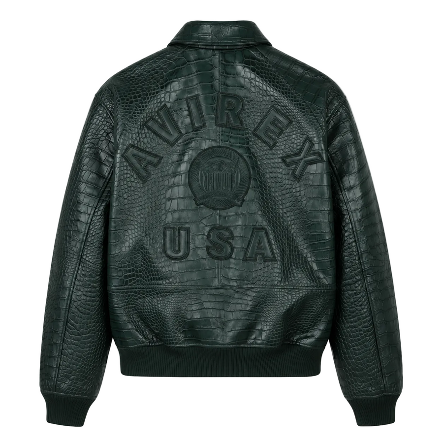 Men's Croc Avirex Icon Leather Jacket 2026