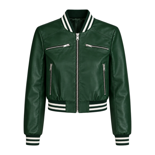Cropped Leather Baseball