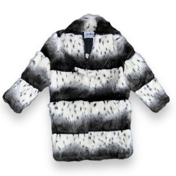 Polka Dot Faux Fur Parka