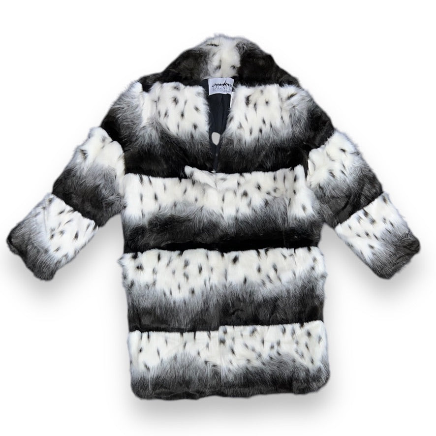 Polka Dot Faux Fur Parka