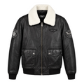 Top Gun® Aviator Luxury Leather Bomber With Removable Mouton Collar