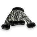 Faux Leather Jacket with Faux Fur Outline