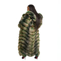 4 in 1 Fox Fur Coat With Removable Hood, Sleeves and Body