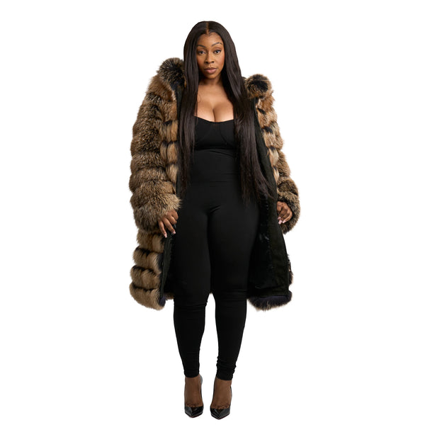 3/4 Panel Fox Fur with Collar