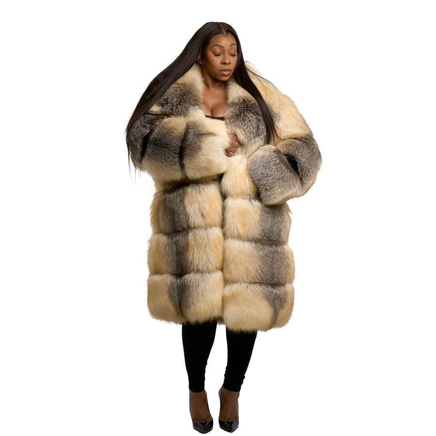 3/4 Fox Fur with Shawl Collar