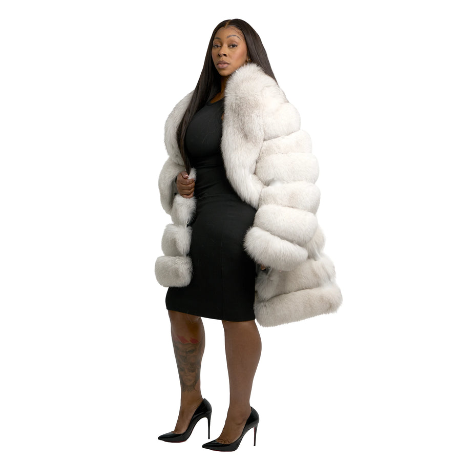 3/4 Fox Fur with Shawl Collar
