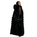 4 in 1 Fox Fur Coat With Removable Hood, Sleeves and Body
