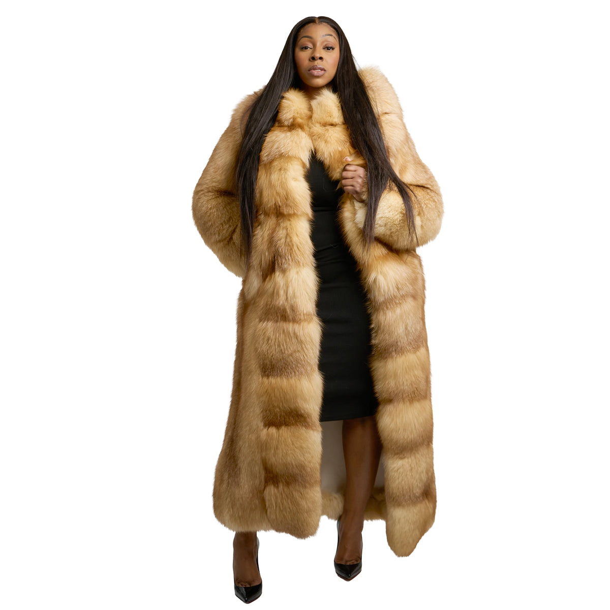 Hooded Fox Fur Trench Jacket – Daniel's Leather