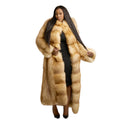 Hooded Fox Fur Trench Jacket