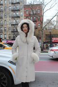 7/8 Acro Shearling with Fox Hood and Double Zipper