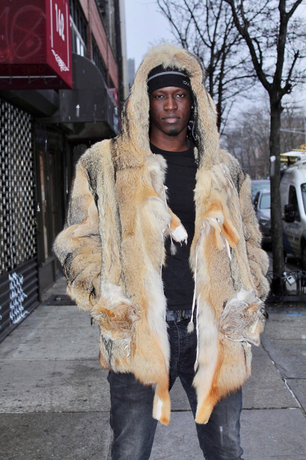 Golden Island Fox Face Vest with Hood