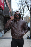 Leather Hoodie