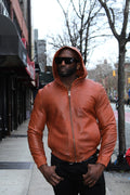Leather Hoodie