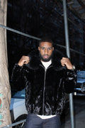 Men's Mink Bomber with Fox Collar