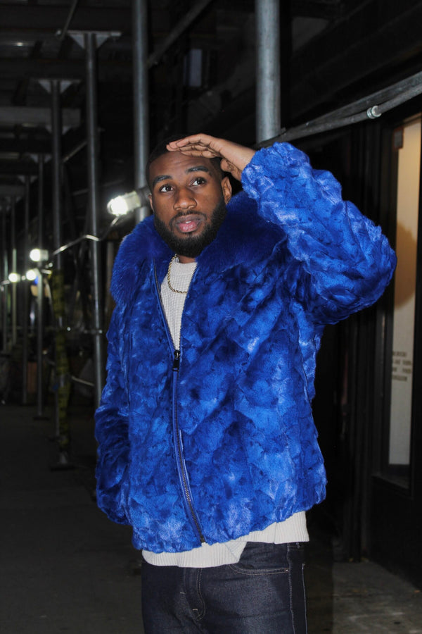 Men's Mink Bomber with Fox Collar