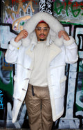 White Shearling with Hood
