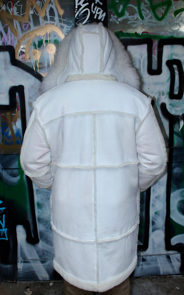 White Shearling with Hood