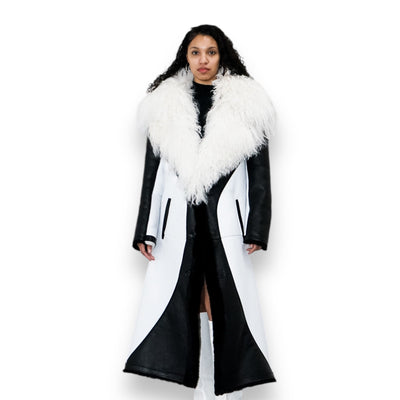 Trench Coat with Mongolian Lamb