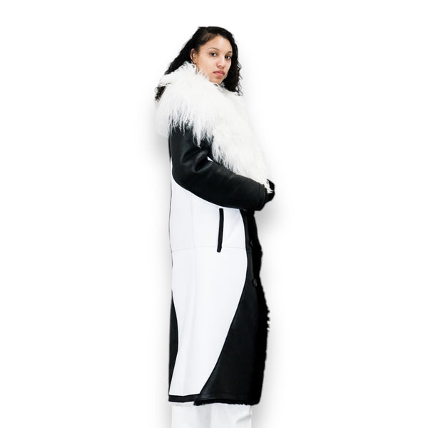 Trench Coat with Mongolian Lamb