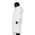 White Fox Trench Coat with Hood