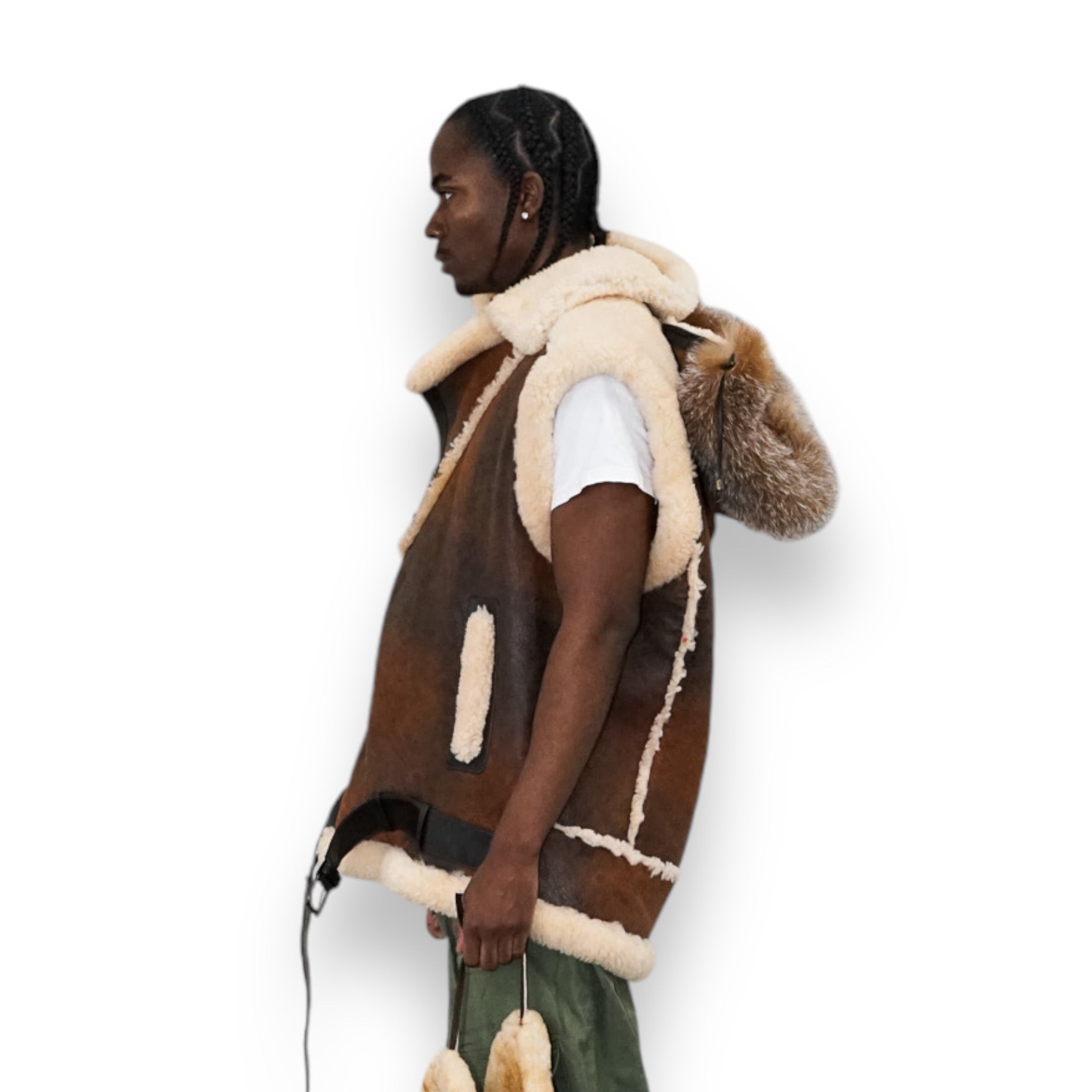 Shearling Vest with Hood – Daniel's Leather