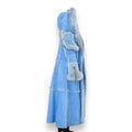 Blue Trench Coat Shearling with Blue Fox