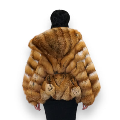 Natural Red Fox Poncho