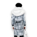 Grey Stonewash Shearling with White Fox