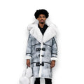 Grey Stonewash Shearling with White Fox