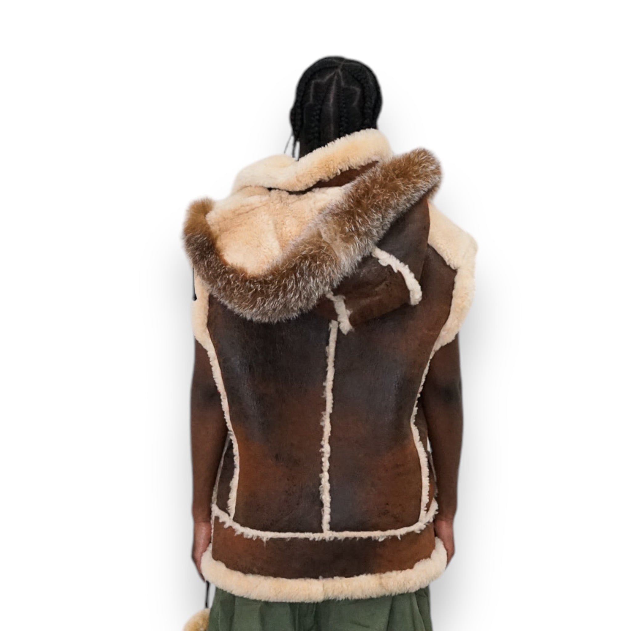 Shearling Vest with Hood – Daniel's Leather