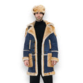 Blue Oversized Shearling with Pockets