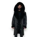 Black Shearling with Hood and Hooks