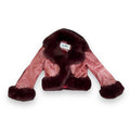 Faux Leather Jacket with Faux Fur Outline