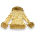 Faux Leather Jacket with Faux Fur Outline