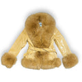 Faux Leather Jacket with Faux Fur Outline