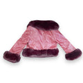 Faux Leather Jacket with Faux Fur Outline