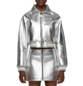 Cropped Metallic Icon Jacket