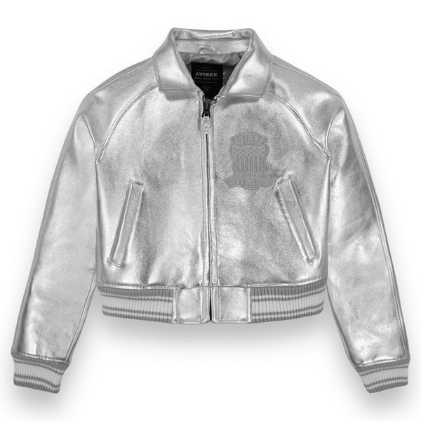 Cropped Metallic Icon Jacket