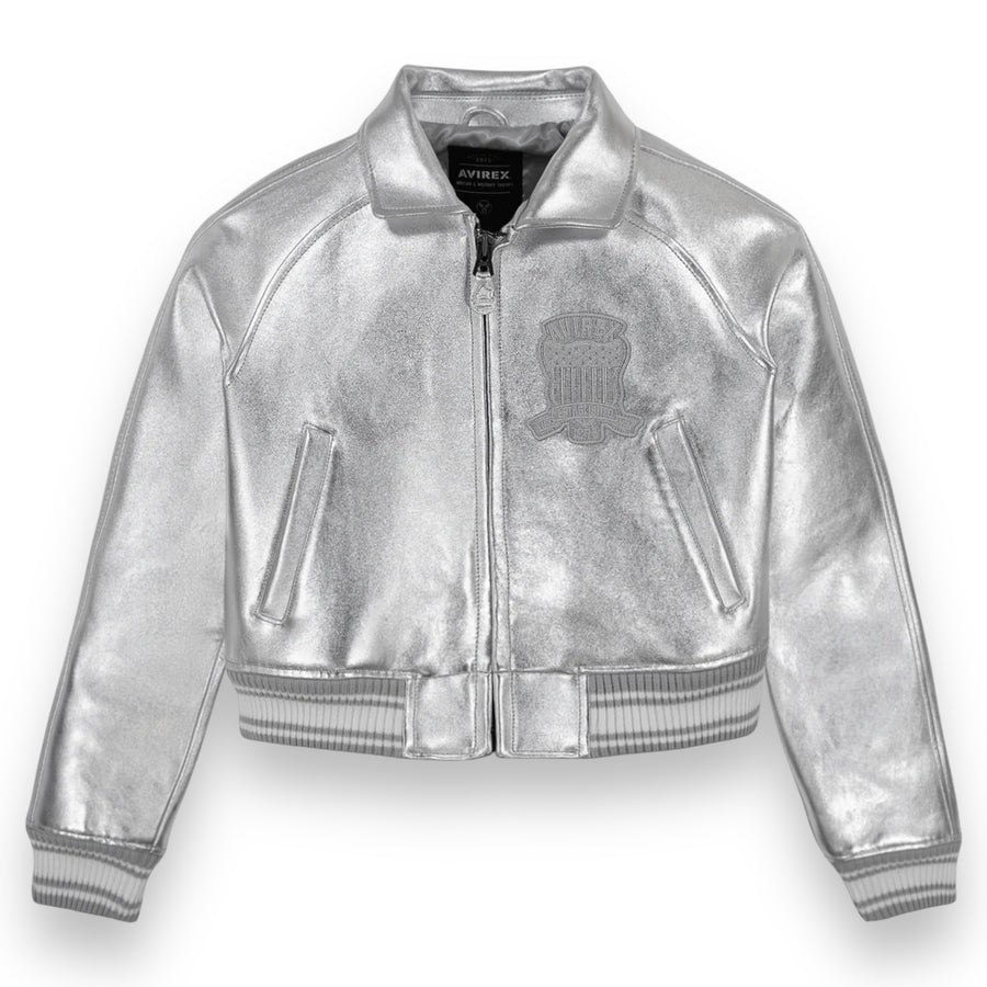 Cropped Metallic Icon Jacket